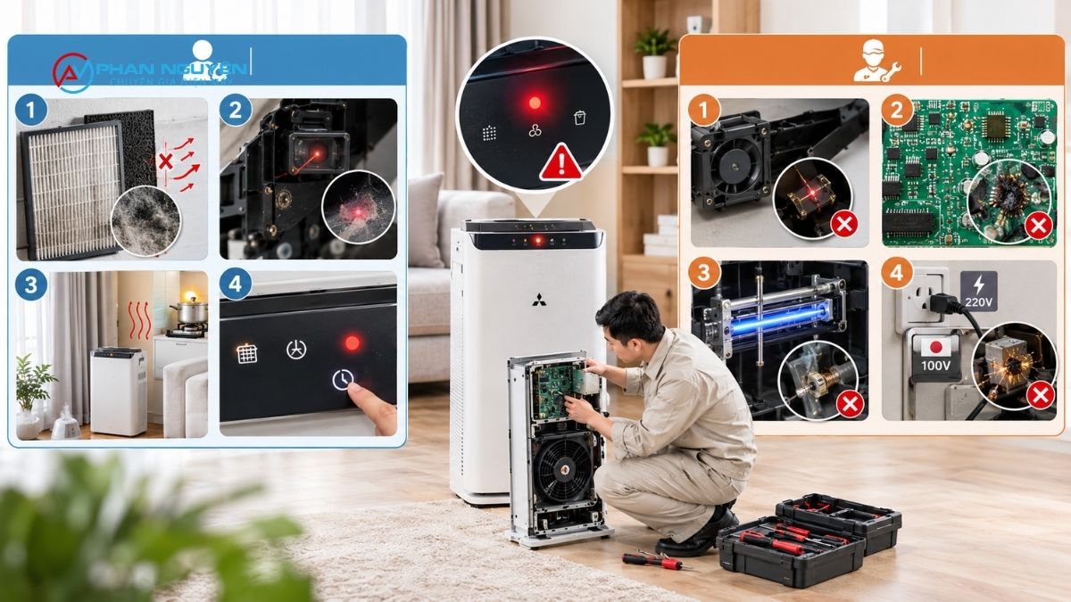 Nguyên Nhân Khiến Máy Lọc Không Khí Báo Lỗi, Báo Đỏ Liên Tục