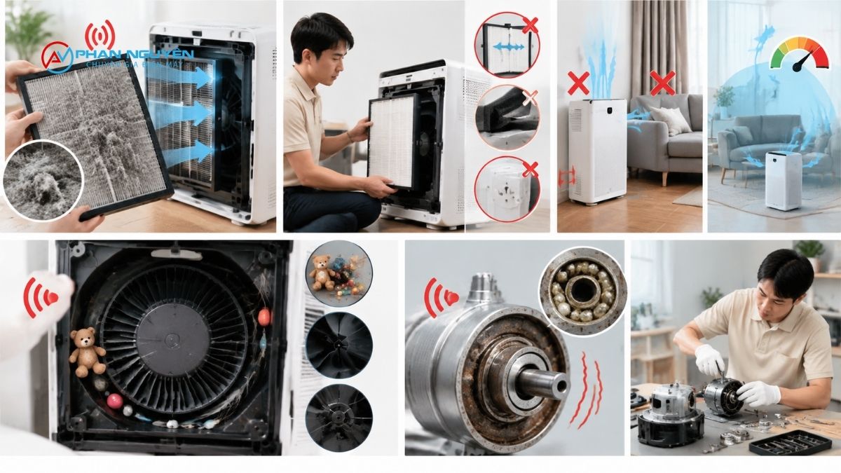 Nguyên nhân máy lọc không khí kêu to thường gặp nhất