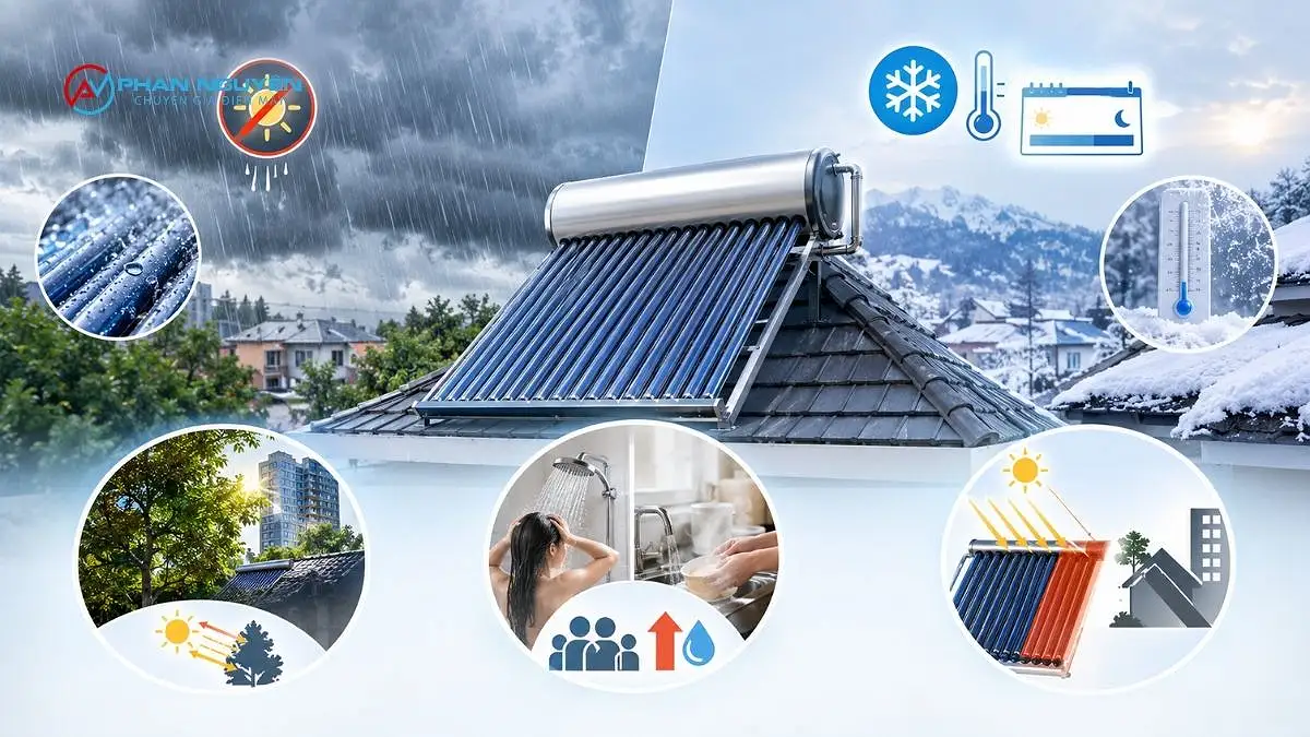 Vì sao máy năng lượng mặt trời yếu đi vào mùa đông và mùa mưa?