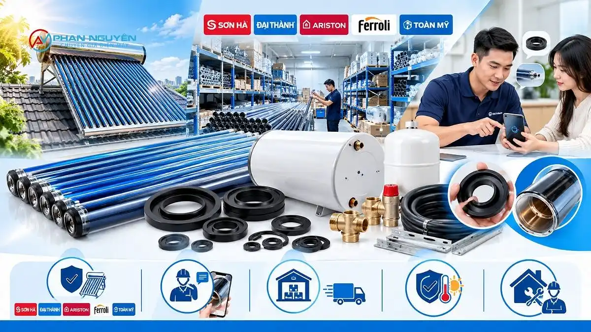 Vì Sao Nên Mua Linh Kiện Máy Nước Nóng Năng Lượng Mặt Trời Tại Điện Máy Phan Nguyên?